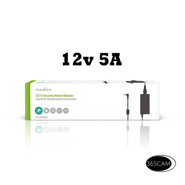 bewakingscamera adapter 12 volt 5A cctv voeding (Nedis) - Afbeelding 2