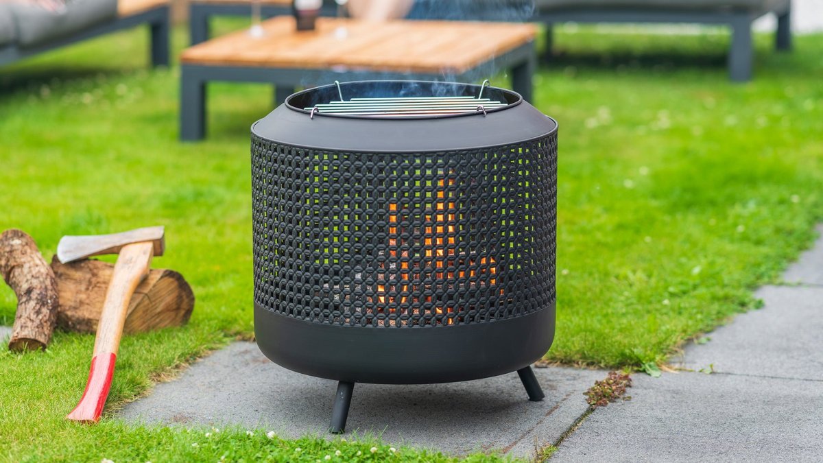 RedFire Midland Vuurkorf met BBQ grill Zwart - Afbeelding 6