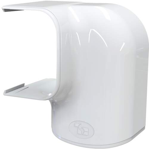 Linker bocht verticaal/horizontaal 75mm wit - Afbeelding 2