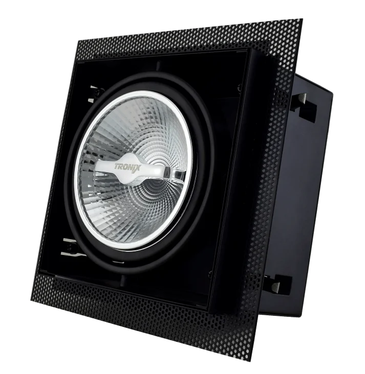 AR111 inbouwarmatuur 150x150mm zwart trimless of rand - Afbeelding 2