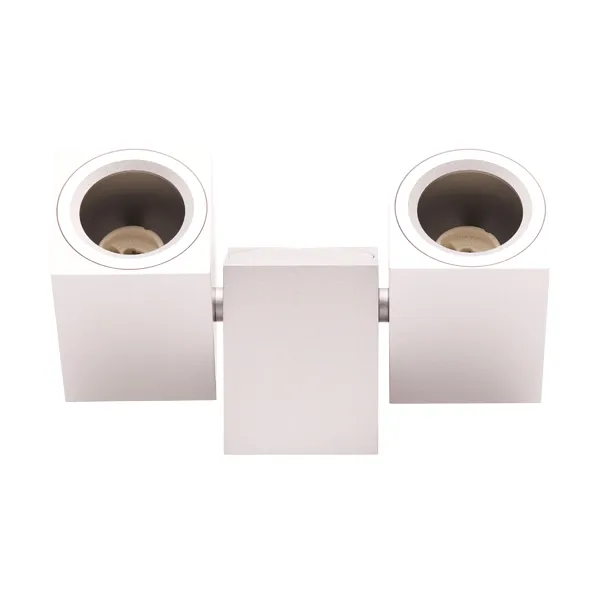Opbouwspot GU10 188x117mm draaibaar dubbel vierkant zilver - Afbeelding 2
