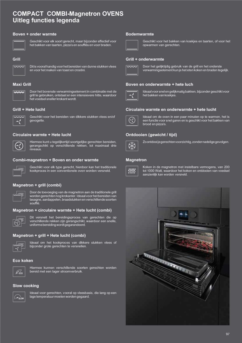 1FEVGMC combi oven nis 45 cm icon zwart glas - Afbeelding 4