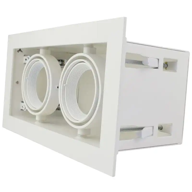 Dubbel Inbouwarmatuur MR16 190×90 mm wit trimless of rand - Afbeelding 5