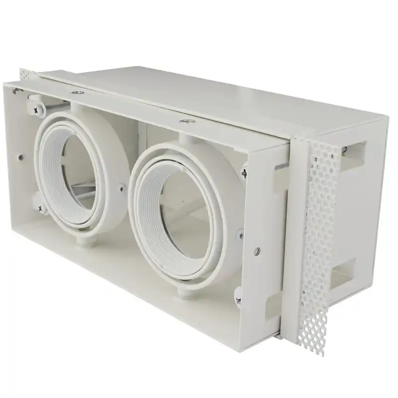 Dubbel Inbouwarmatuur MR16 190×90 mm wit trimless of rand - Afbeelding 6