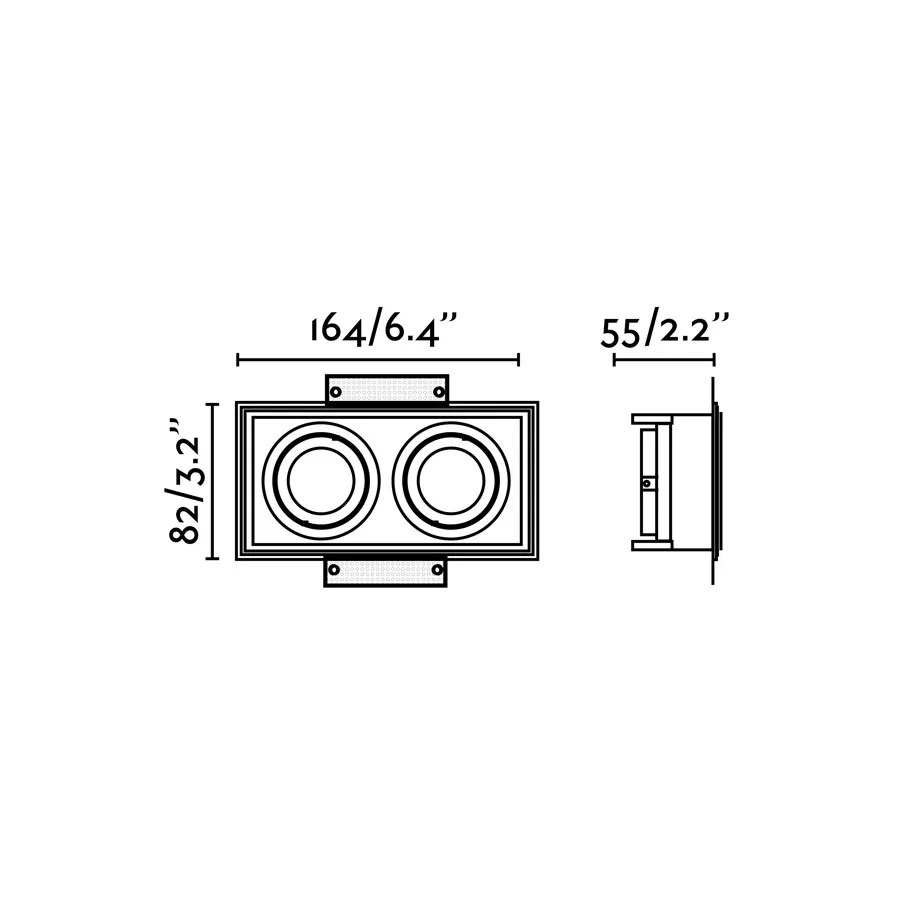 Faro Hyde Dubbel Trimless 164x82mm zwart - Afbeelding 3