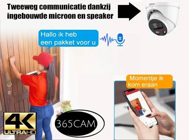 Dahua IP camera set met Full Color. 4K Kleur nachtzicht. Origineel Dahua! - Afbeelding 5