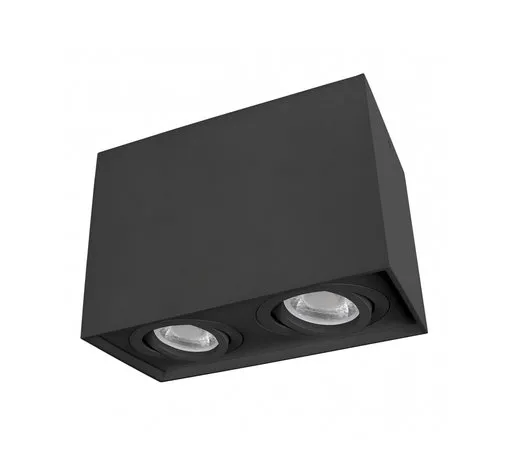 Opbouwspot 2xGU10 185x97mm hoogte 125mm kantelbaar zwart - Afbeelding 2