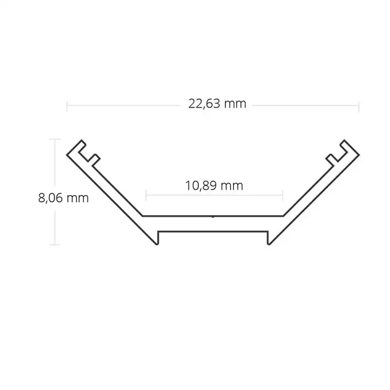 L-profiel 45 graden 2m voor 10mm led strips incl opale cover - Afbeelding 3