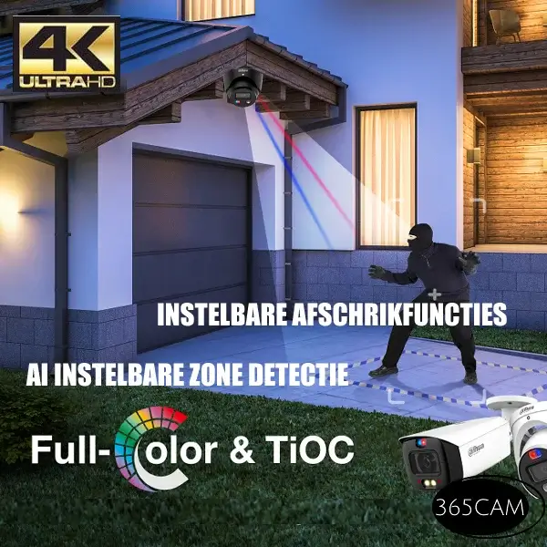 Dahua IP camera set met Full Color. 4K Kleur nachtzicht. Origineel Dahua! - Afbeelding 3