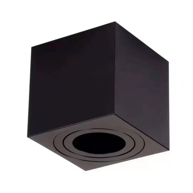 Opbouwspot GU10 83x83x80mm vierkant zwart - Afbeelding 2