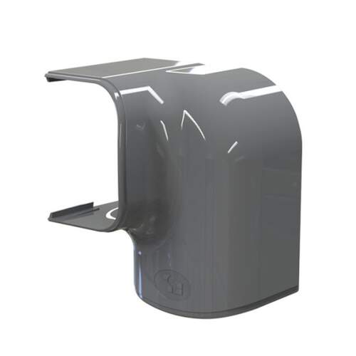 Linker bocht verticaal/horizontaal 75mm antraciet - Afbeelding 2