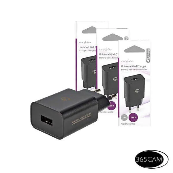 universele usb lader 12 watt Nedis WCHAU242ABK - Afbeelding 2